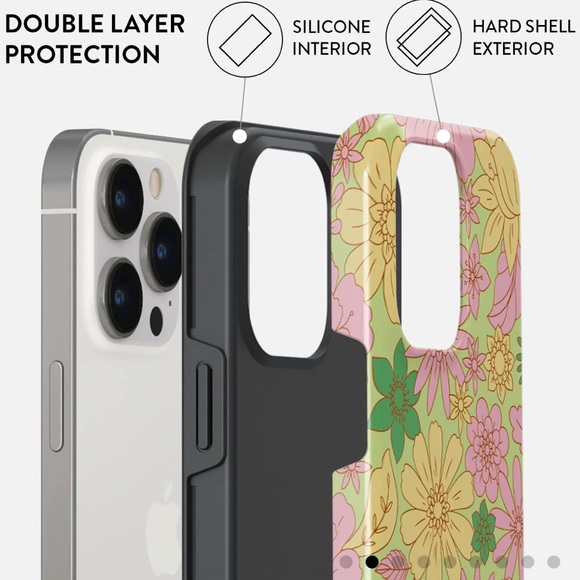 Burga iPhone 14 Pro Case | Amalfi Coast - Colorful Floral | MagSafe | NEW - Picture 2 of 8